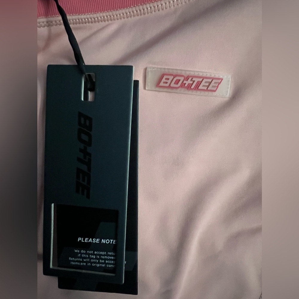 BO+TEE Contrast Waist Cycling Shorts In Pink